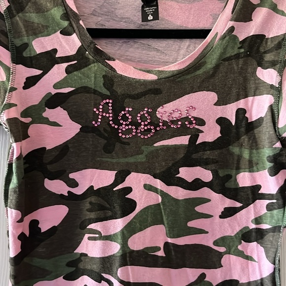 Alternative Pink and Green Camouflage Aggies Tee - Picture 2 of 4